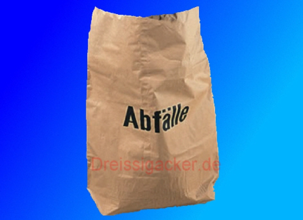 Papiermüllsack 120 Liter "Abfälle" braun