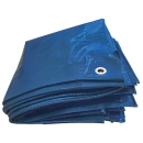 PE-Gewebeplane 4 x 6 meter, Blau,  250 g/m² mit Auluminium Ösen